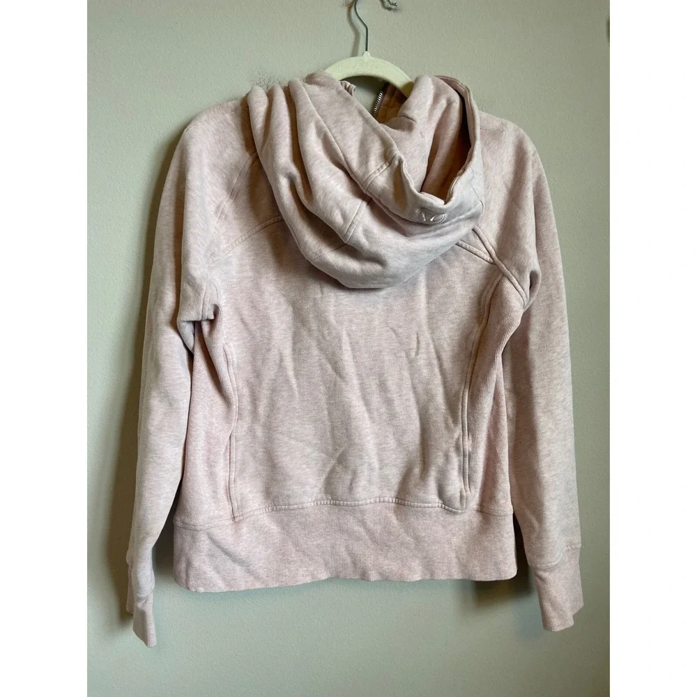 Lululemon Scuba Full Zip Hoodie Heathered Pink Taupe W4ASZS Womens Size 10